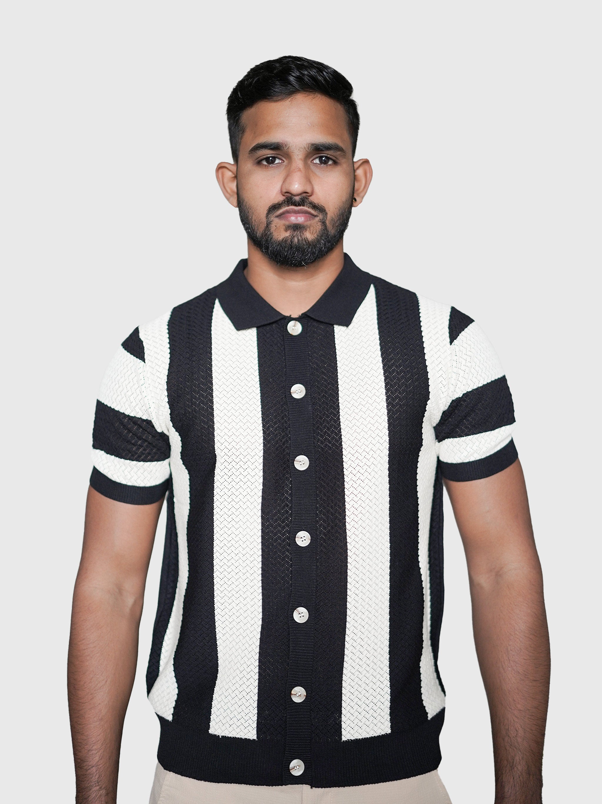 SQUALO KNIT STRIPED POLO G6
