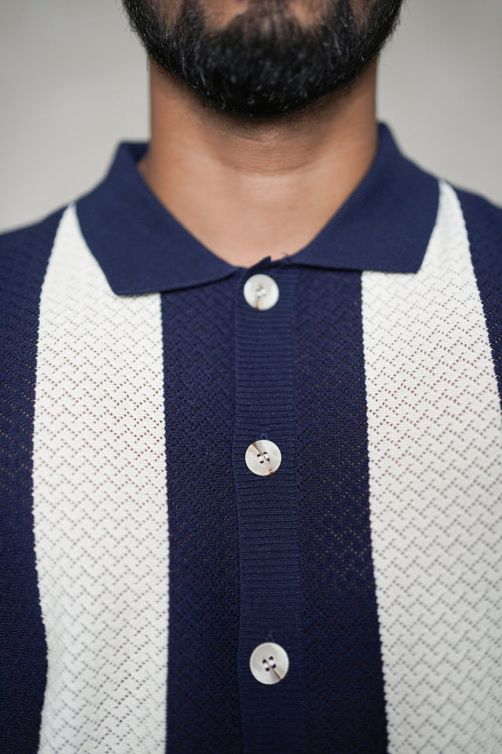 SQUALO KNIT STRIPED POLO G6