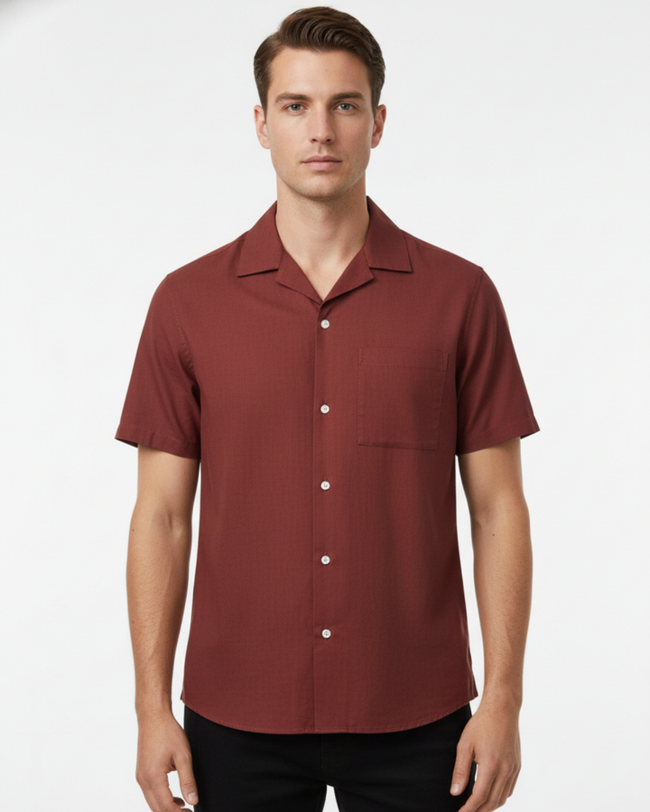 LINEN SHORT SLEEVE PLAIN SHIRTS