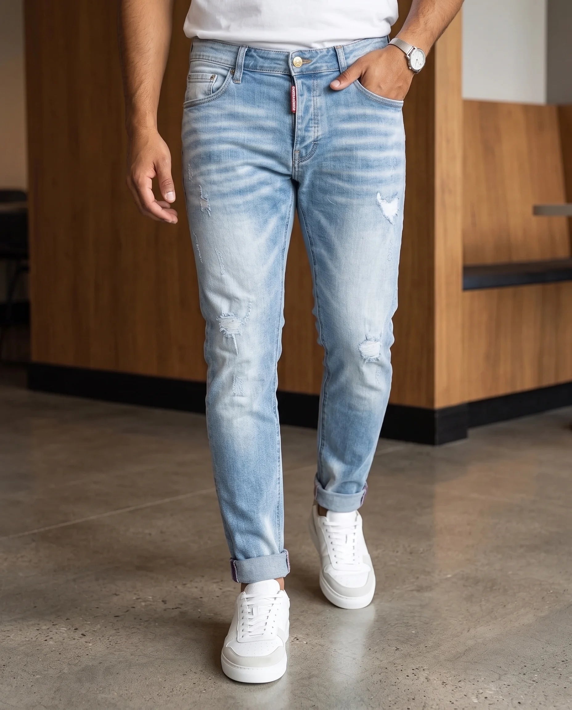 SLIM FIT PATCH DENIM 8069