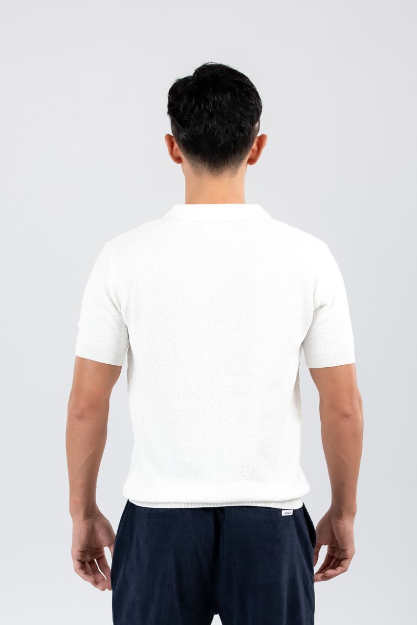TEXTURED KNIT POLO TEES