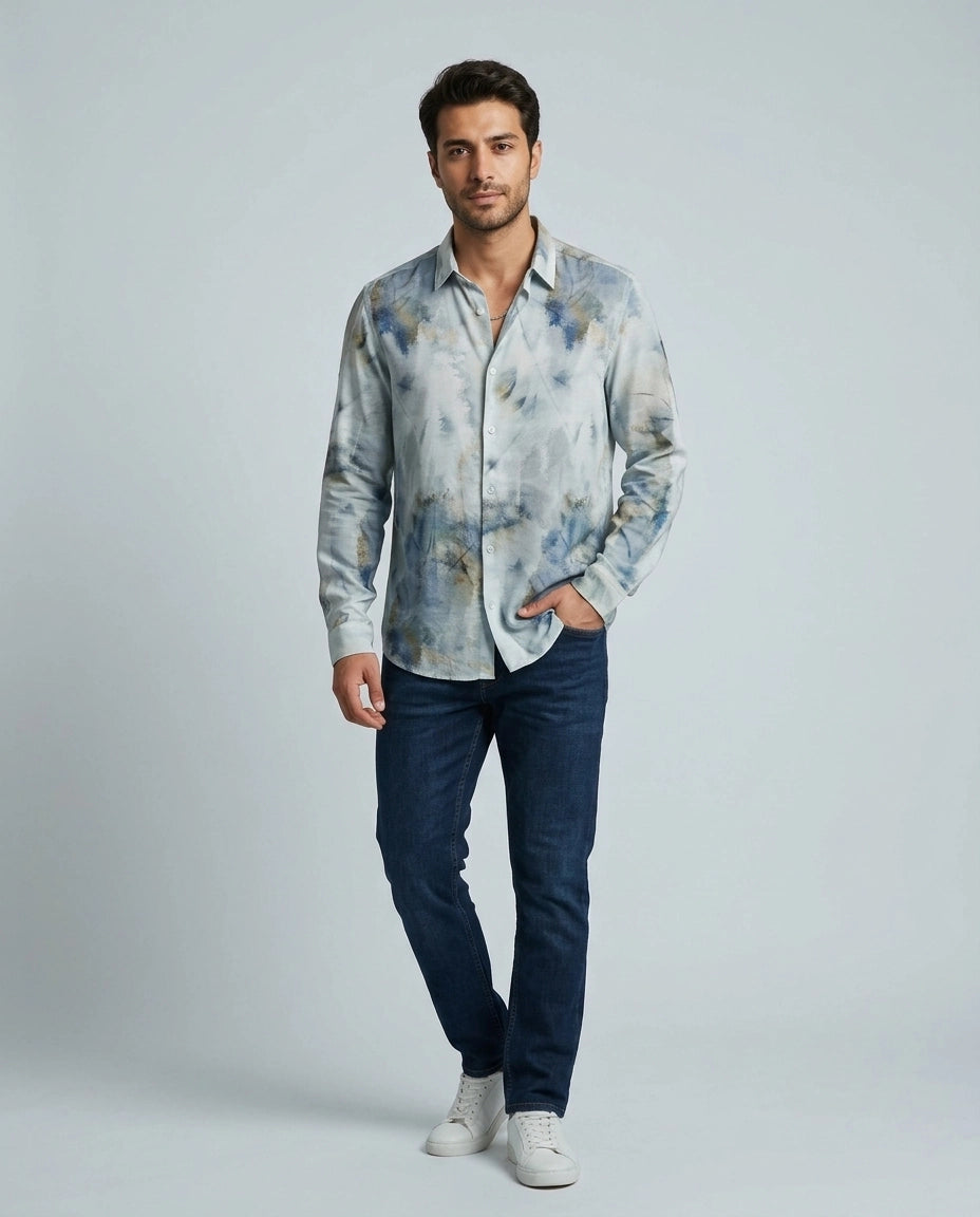 Digital Print Long Sleeve Shirt