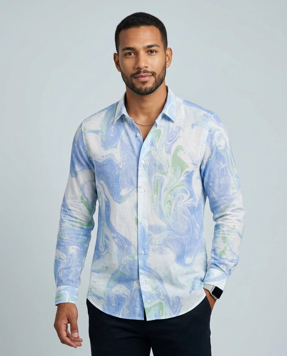 Digital Print Long Sleeve Shirt