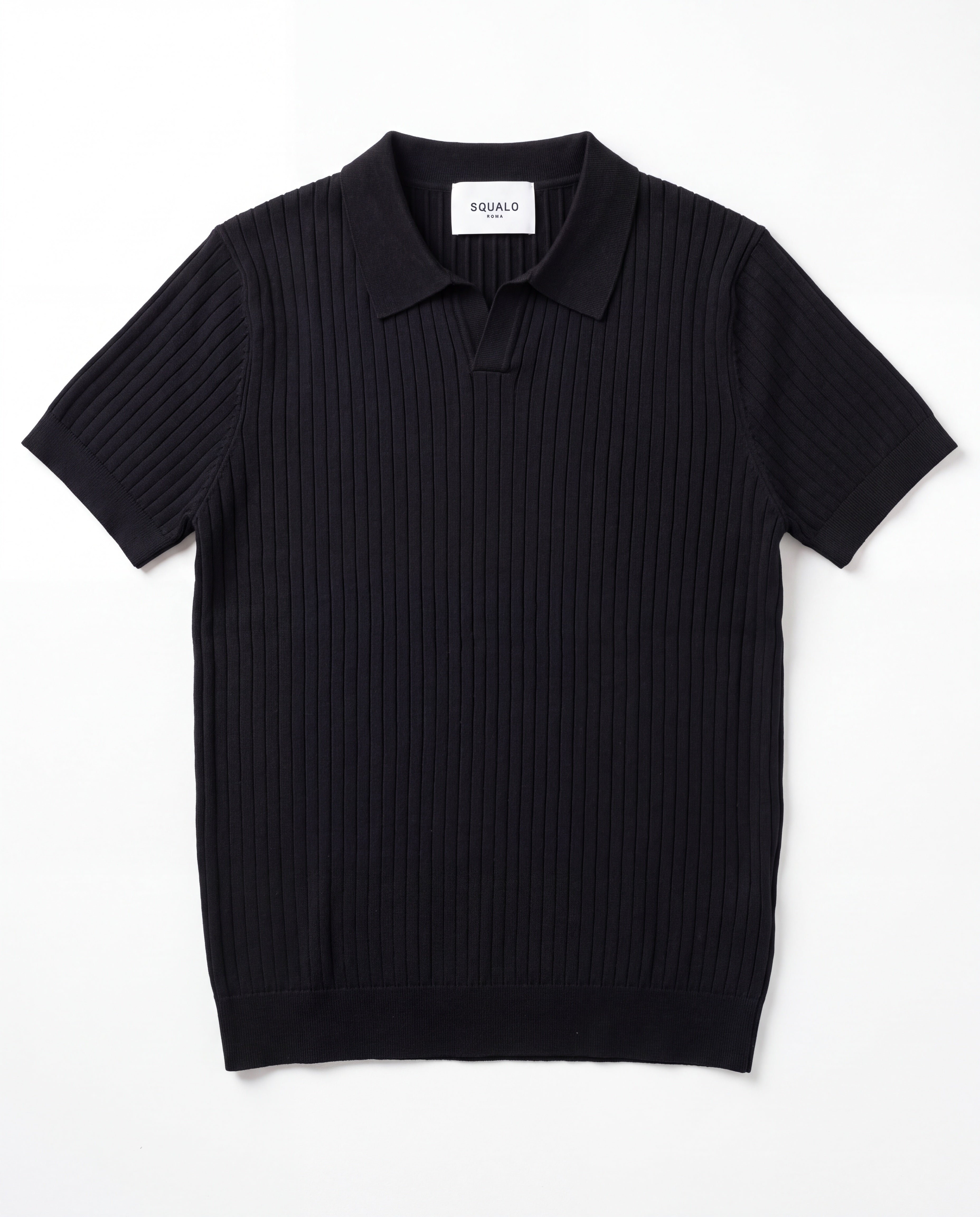 Ribbed Plain Knit Polo