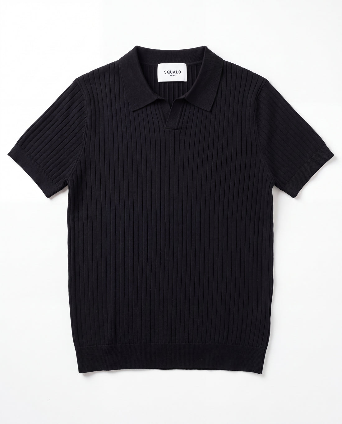 Ribbed Plain Knit Polo