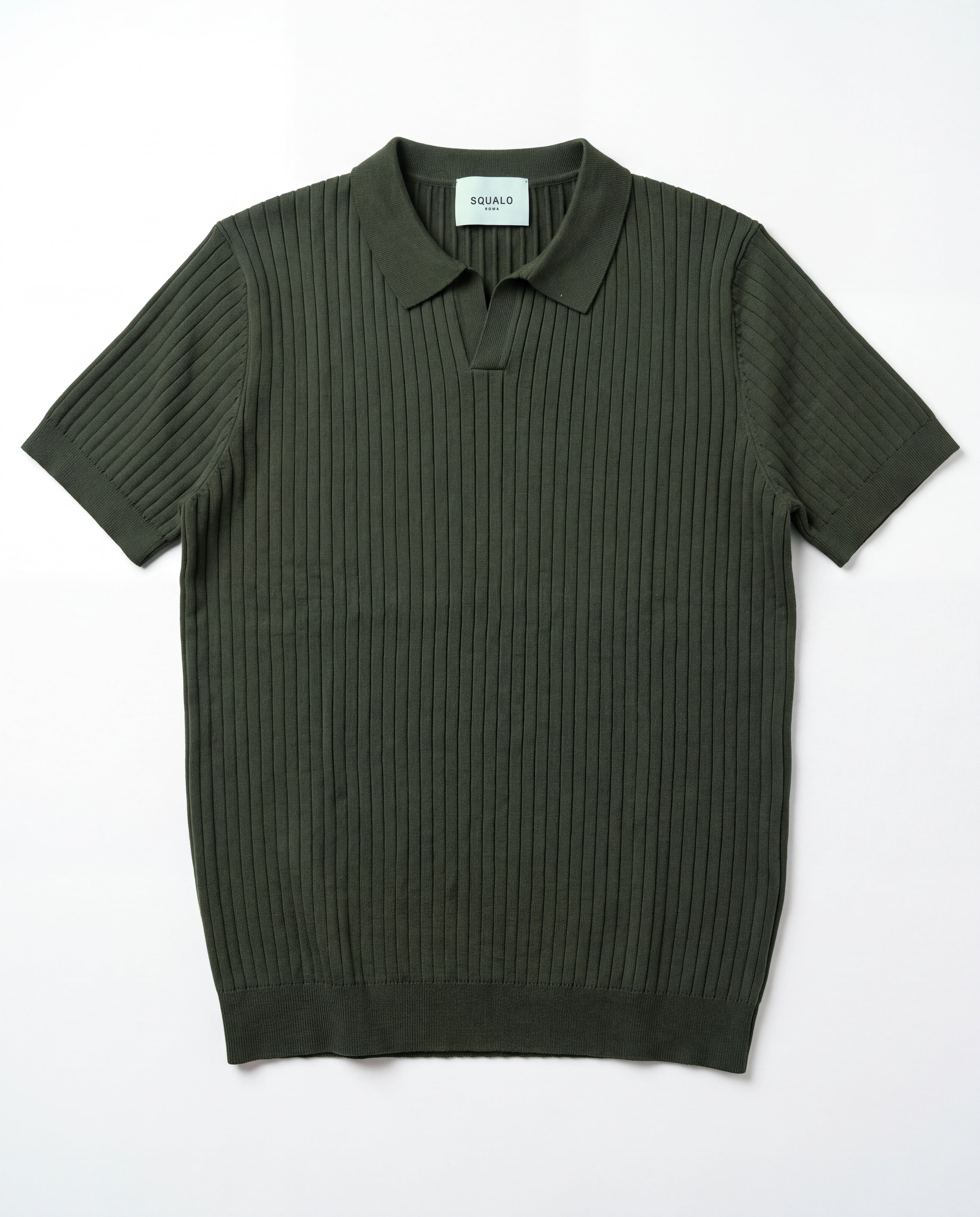 Ribbed Plain Knit Polo