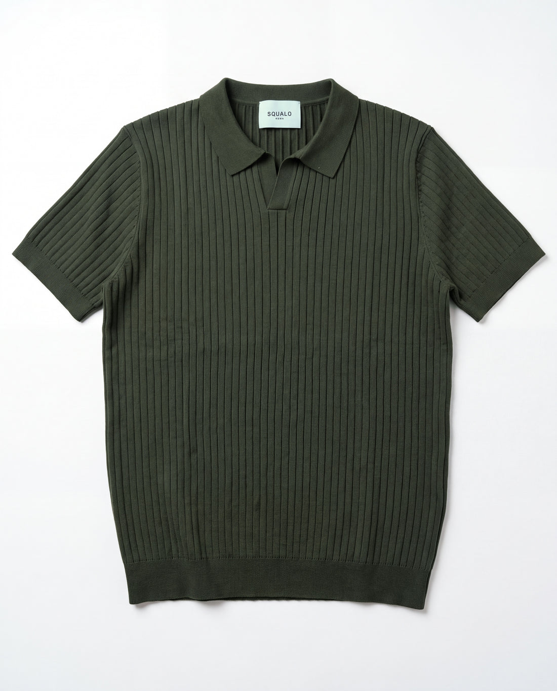 Ribbed Plain Knit Polo