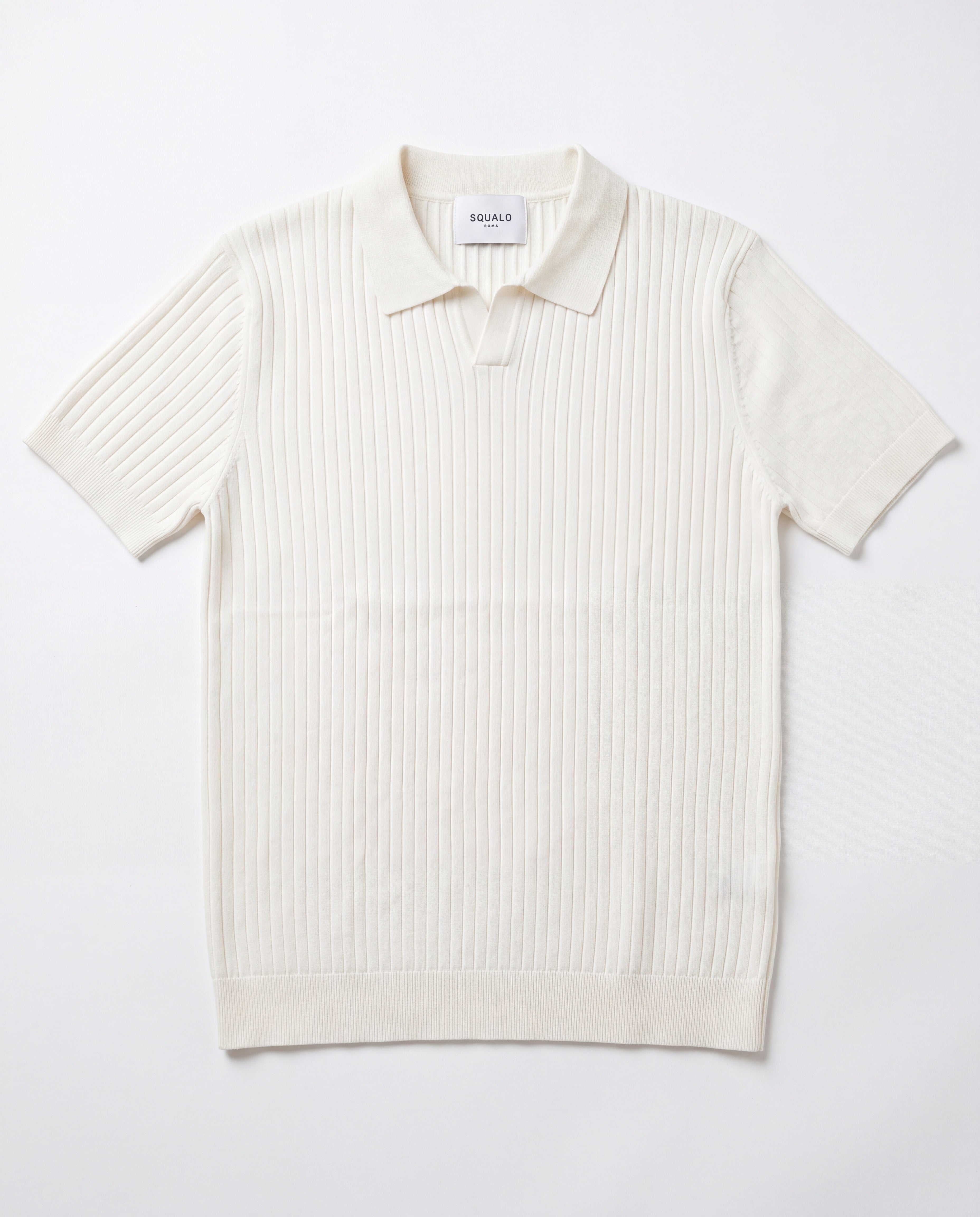 Ribbed Plain Knit Polo