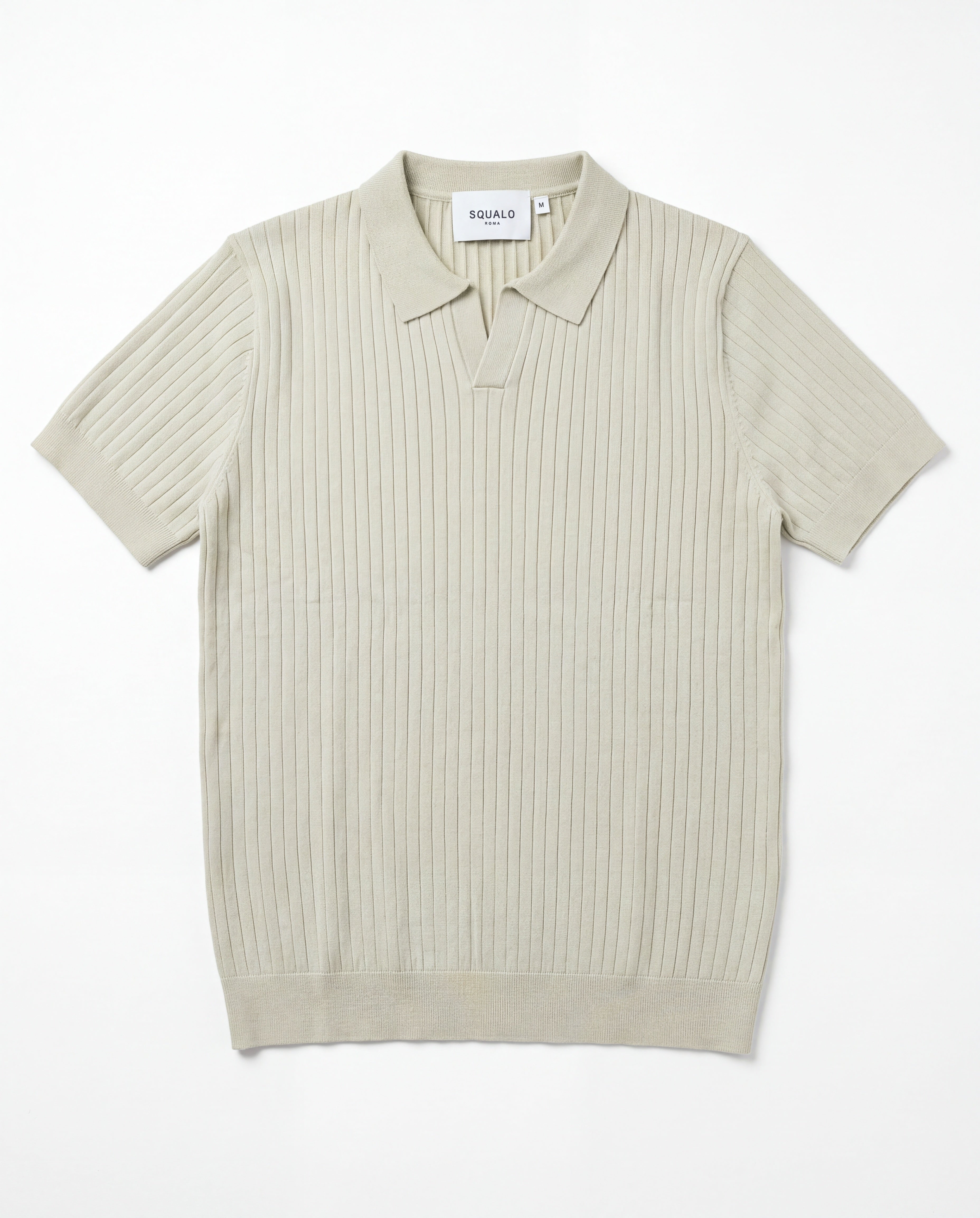 Ribbed Plain Knit Polo