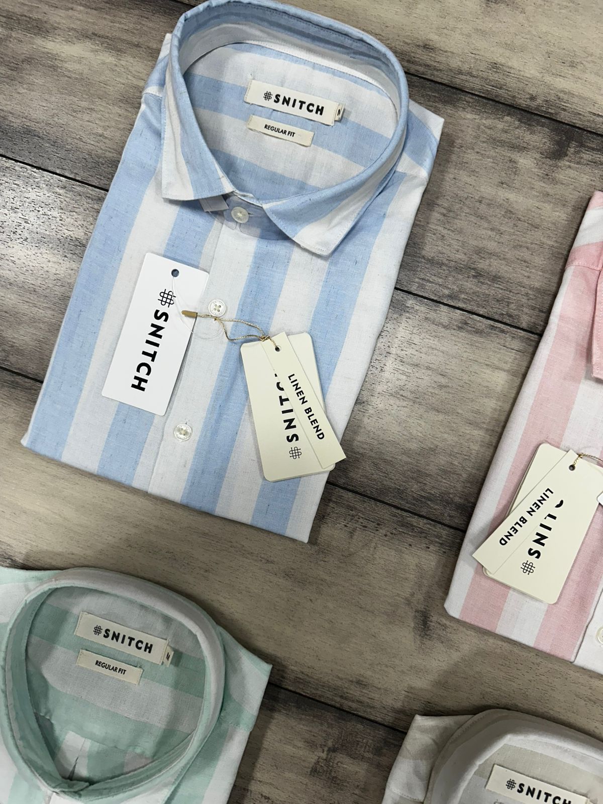 STRIPED LINEN BLEND LONG SLEEVE SHIRT