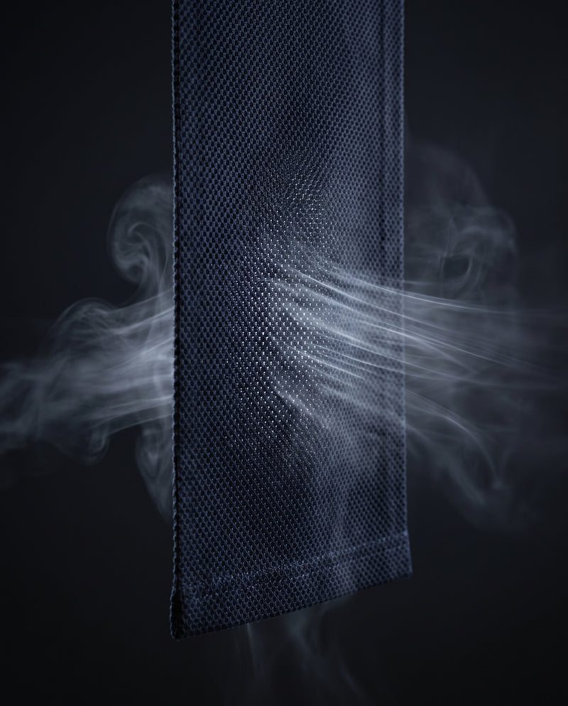 Air goes through the fabric.