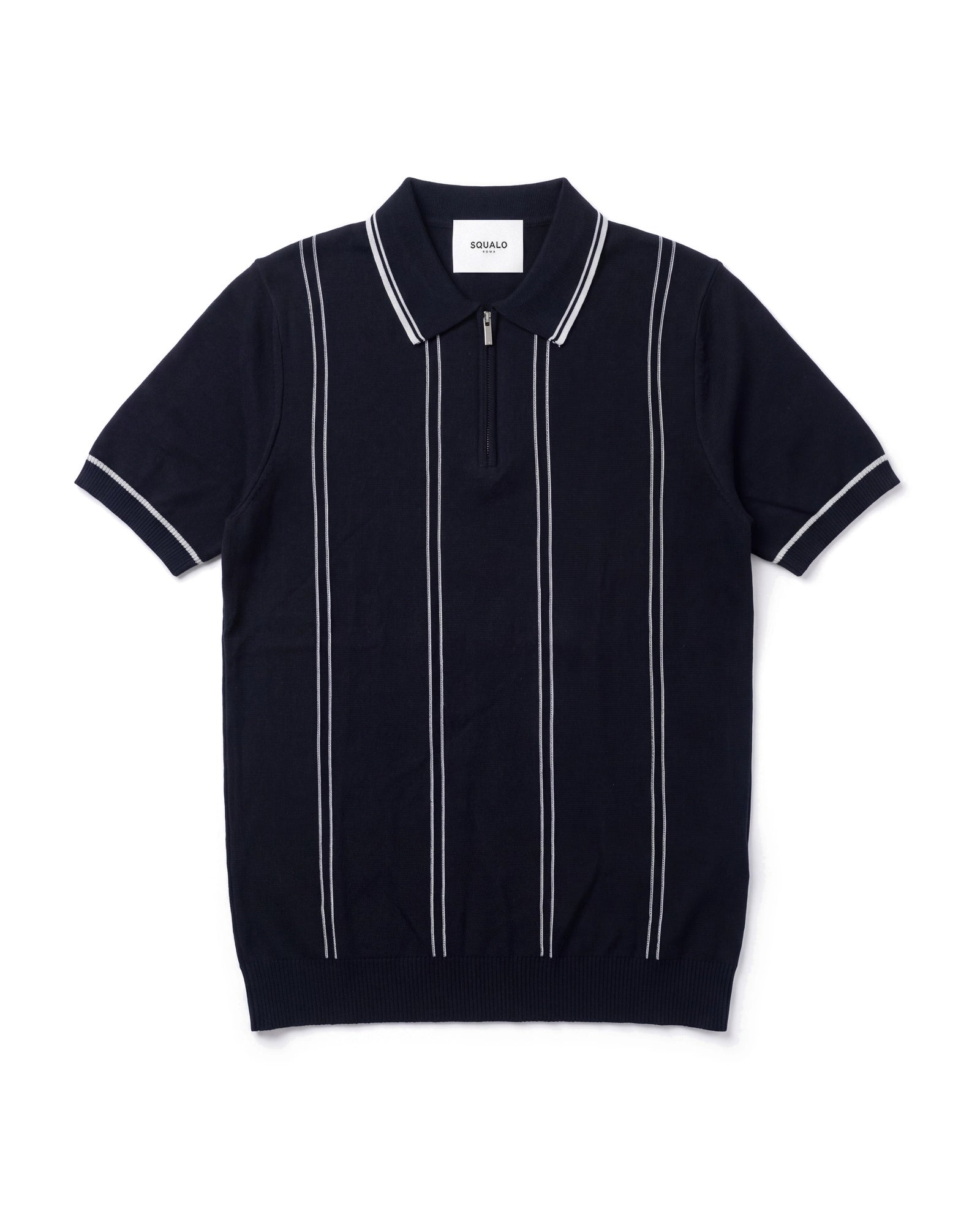 Claret Zip Polo - Black, flat lay