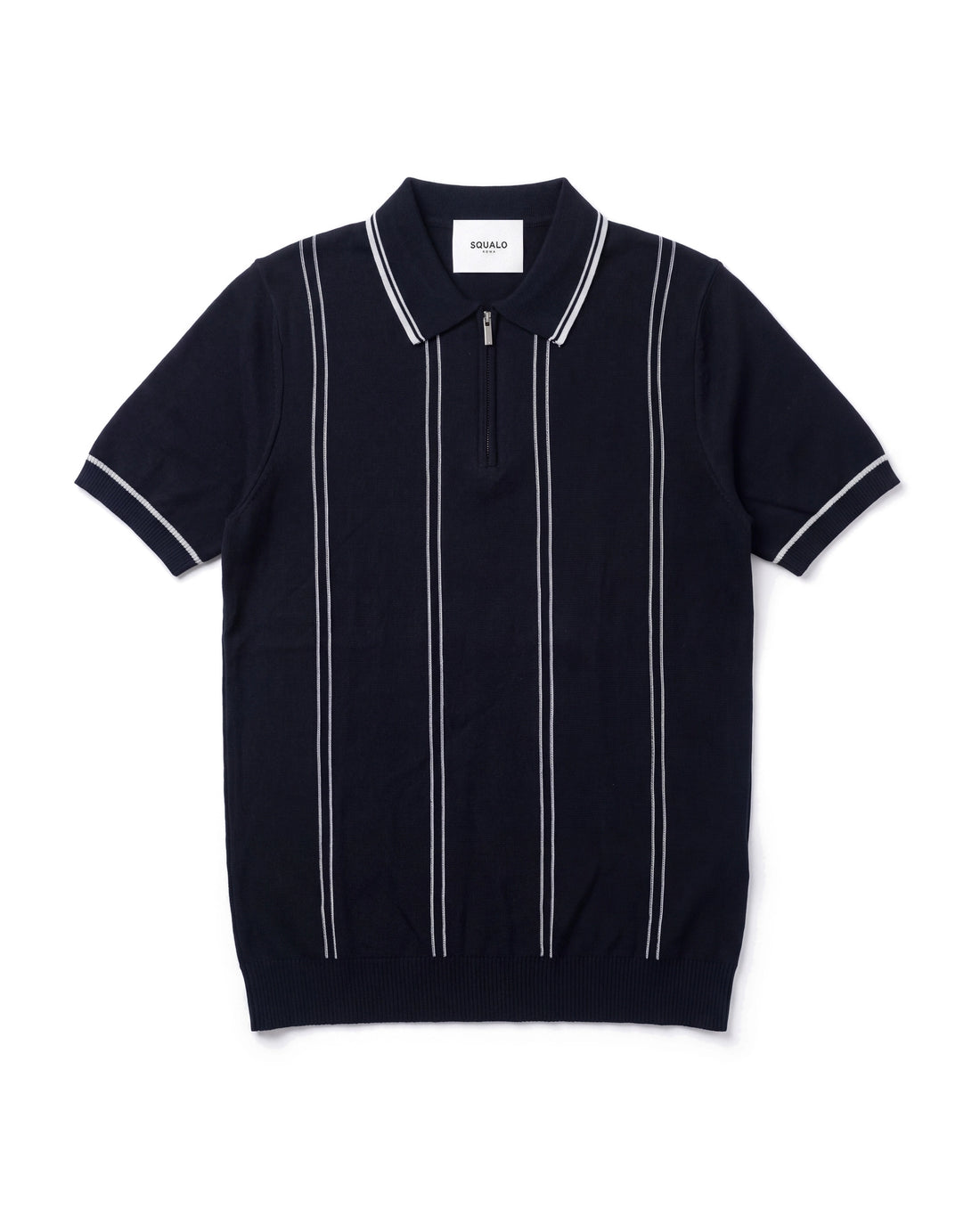 Claret Zip Polo - Black, flat lay