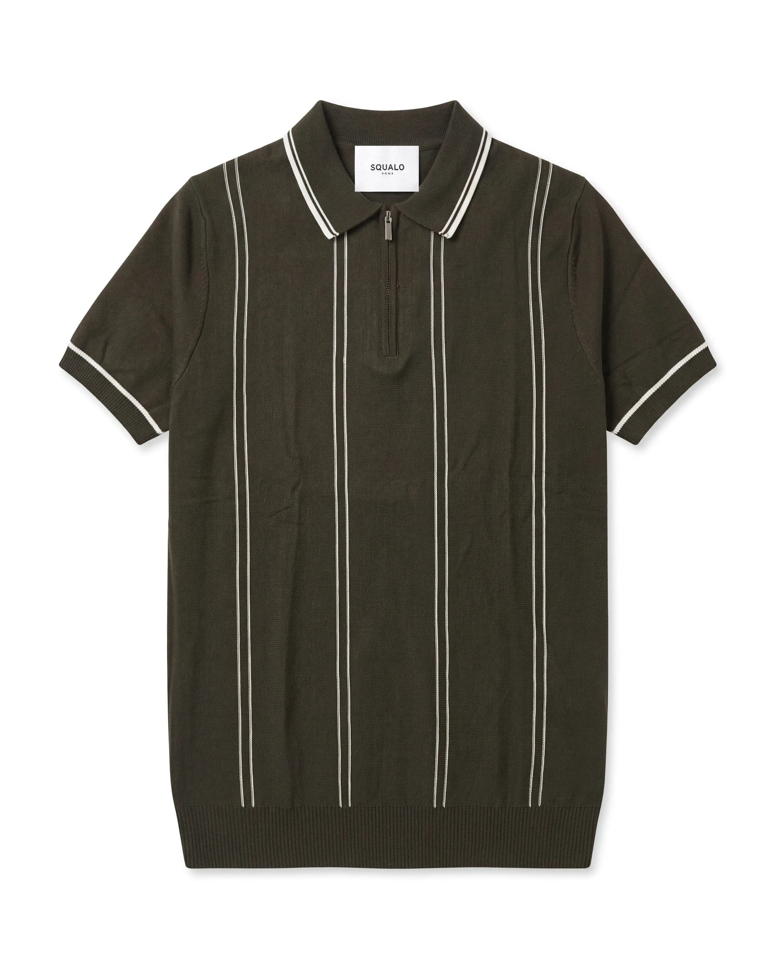 Claret Zip Polo - Green, flat lay