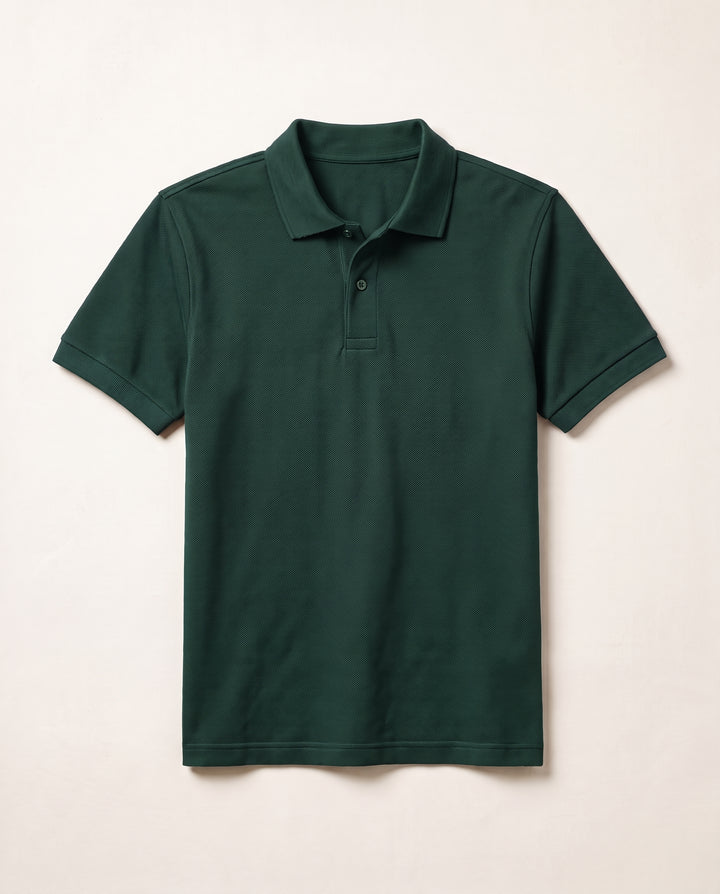 Clear Cut Polo Green cotton pique polo