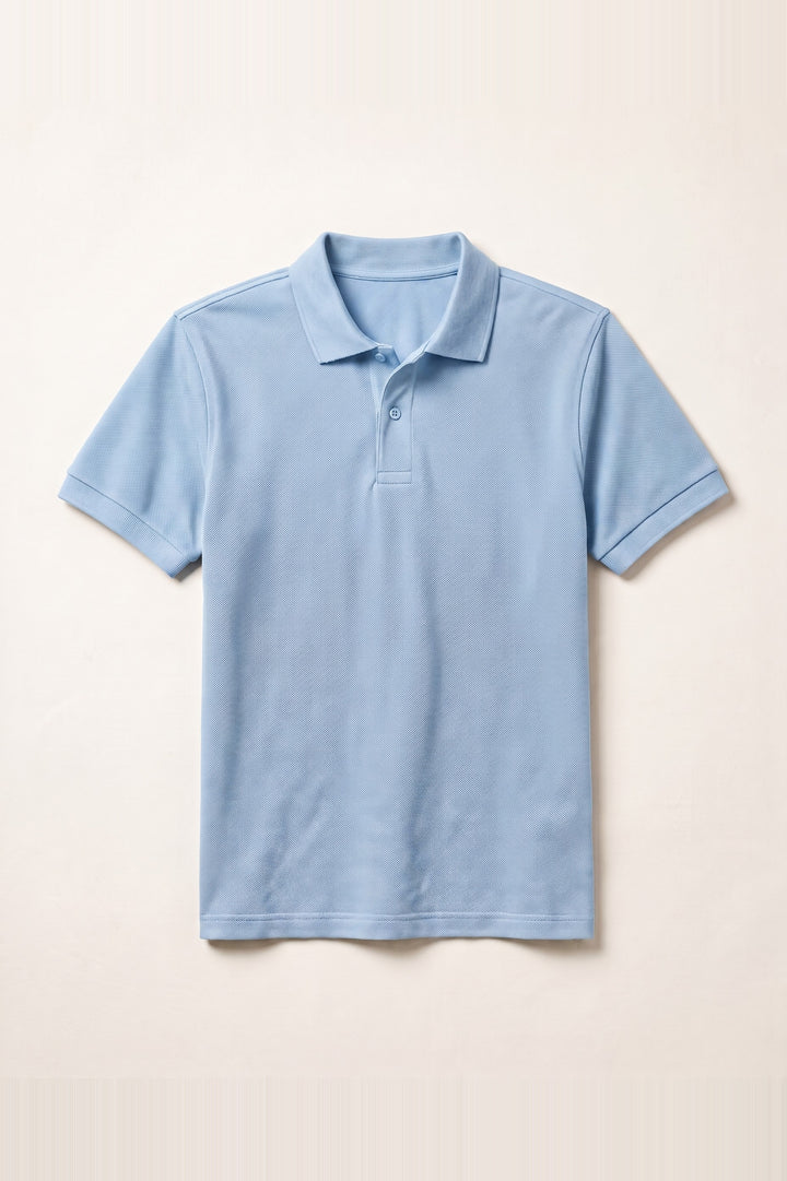 Clear Cut Polo Light Blue cotton pique polo