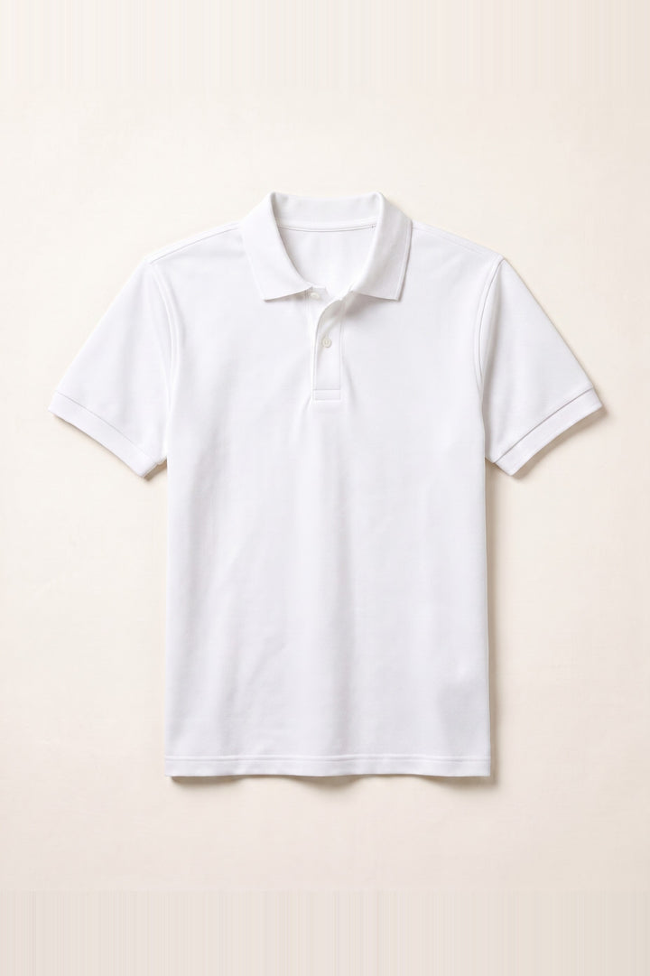 Clear Cut Polo White cotton pique polo