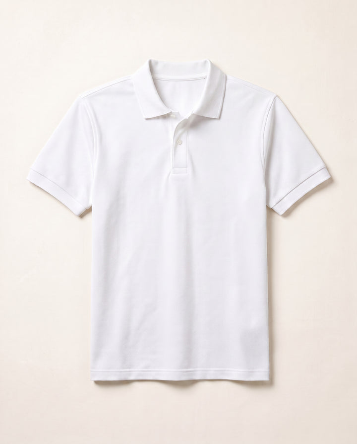 Clear Cut Polo White cotton pique polo