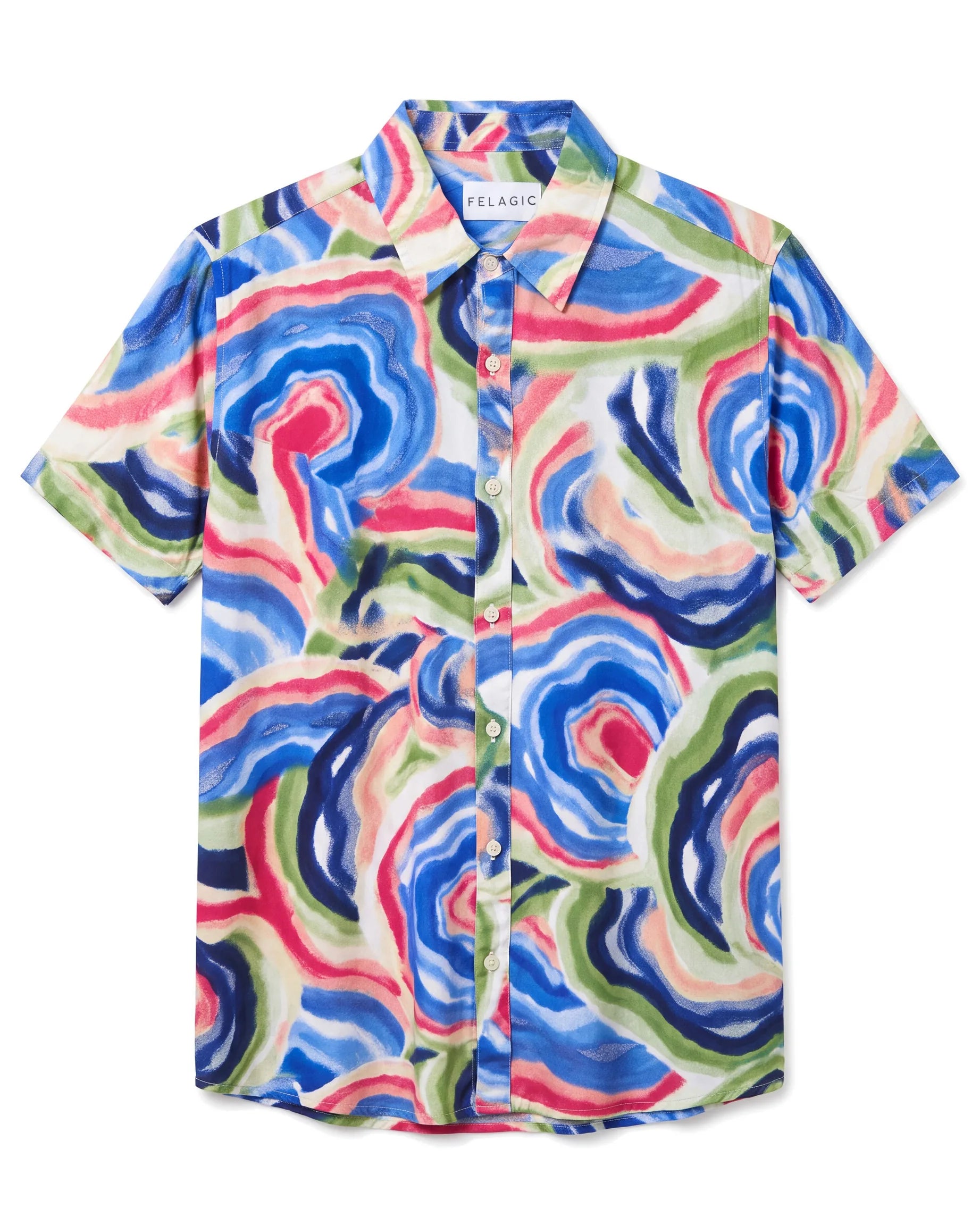 Corallina Viscose Shirt - Blue, flat lay