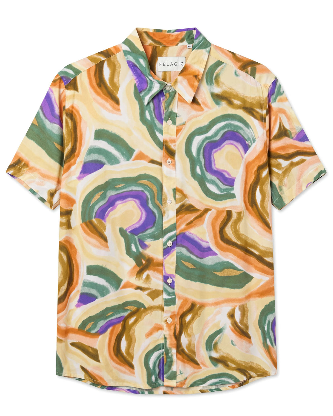 Corallina Viscose Shirt - Brown, flat lay