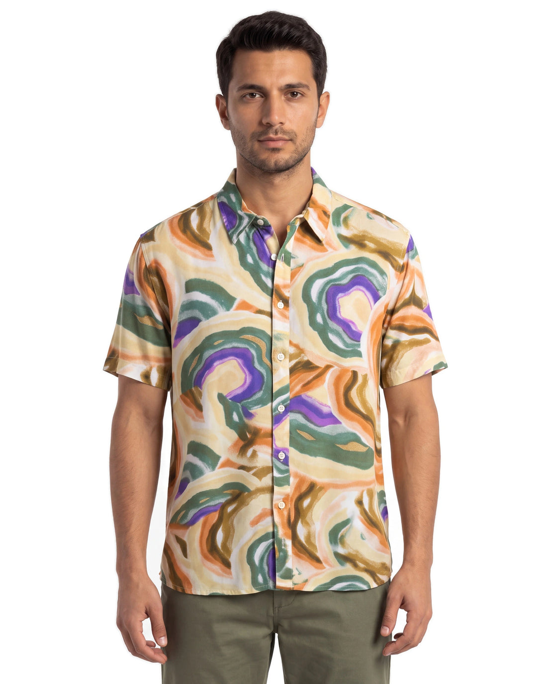 Corallina Viscose Shirt - Brown, front