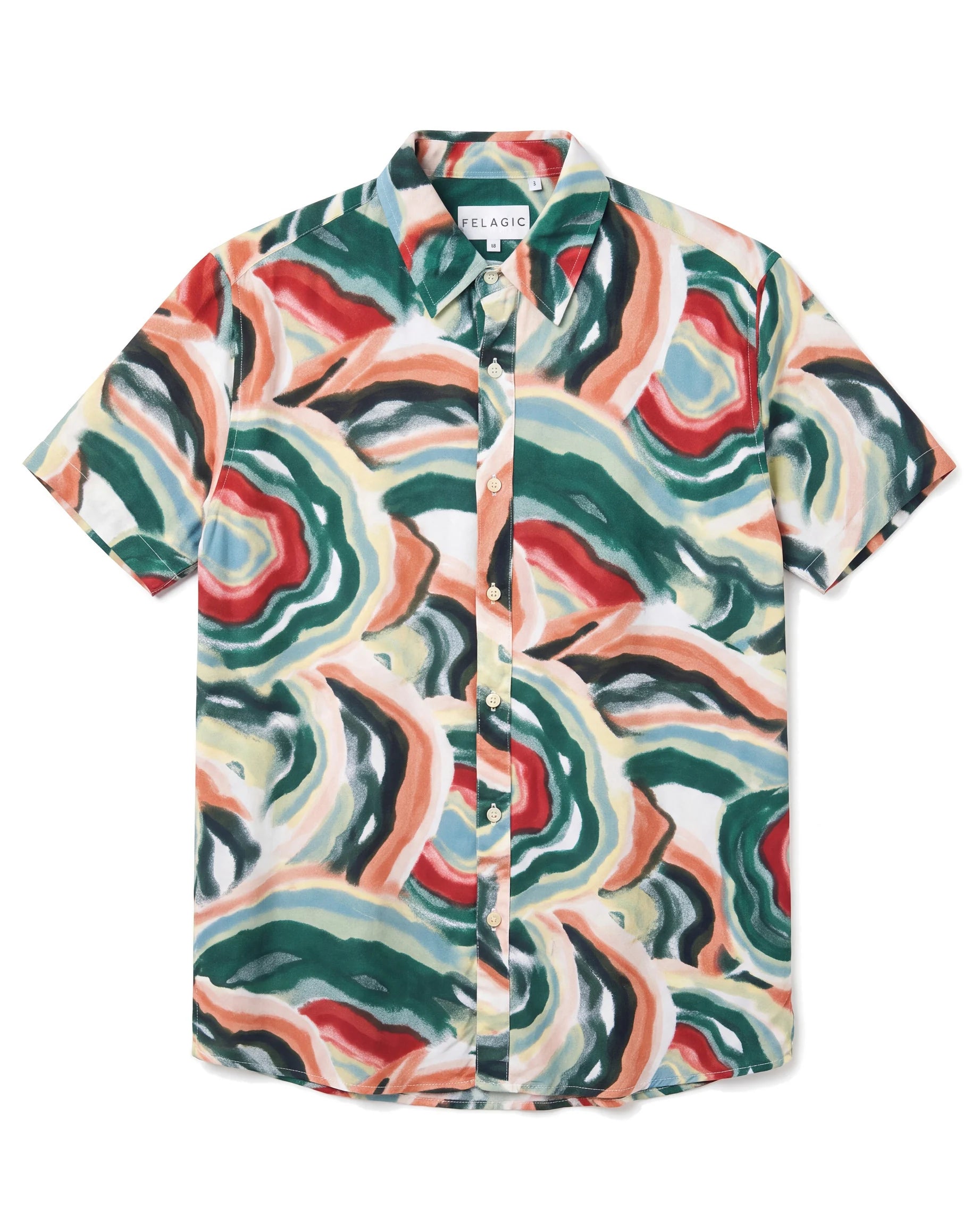 Corallina Viscose Shirt - Green, flat lay