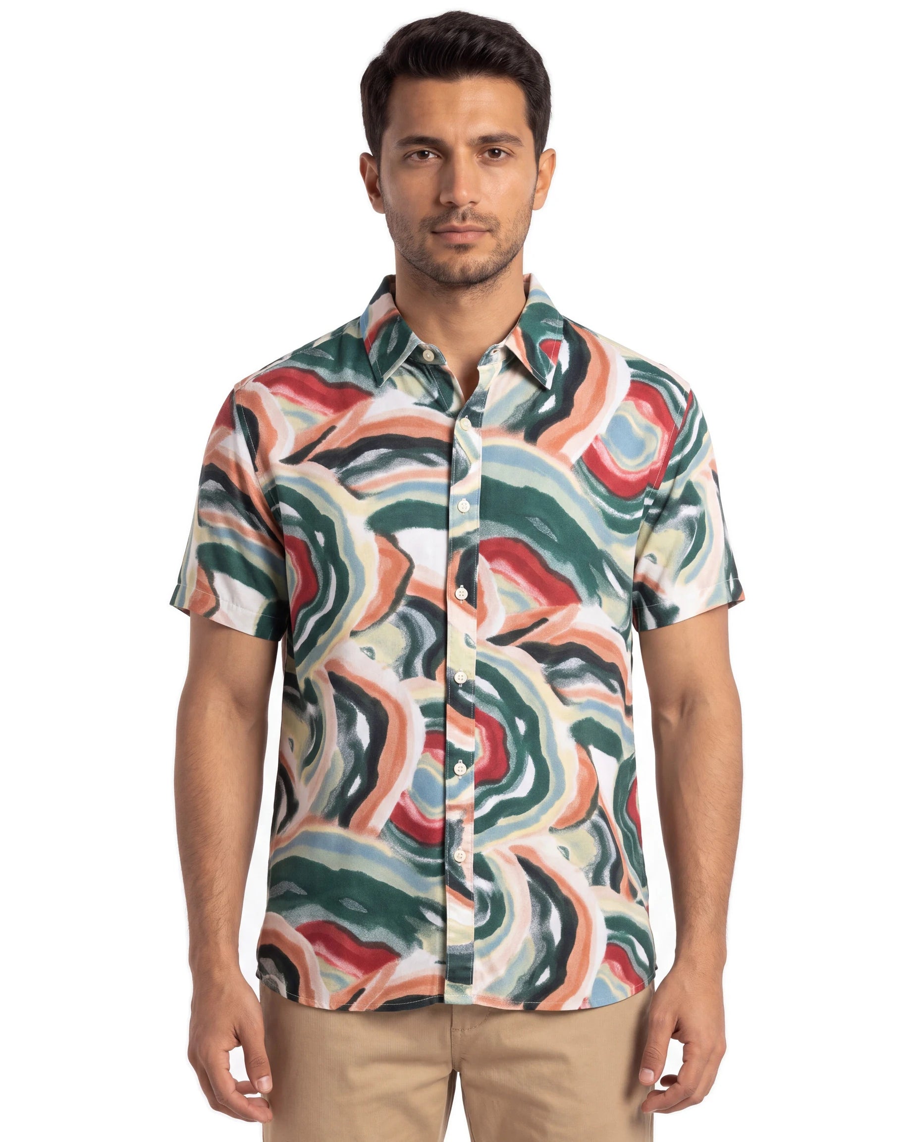 Corallina Viscose Shirt - Green, front