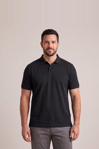 Clear Cut Polo Black cotton pique polo