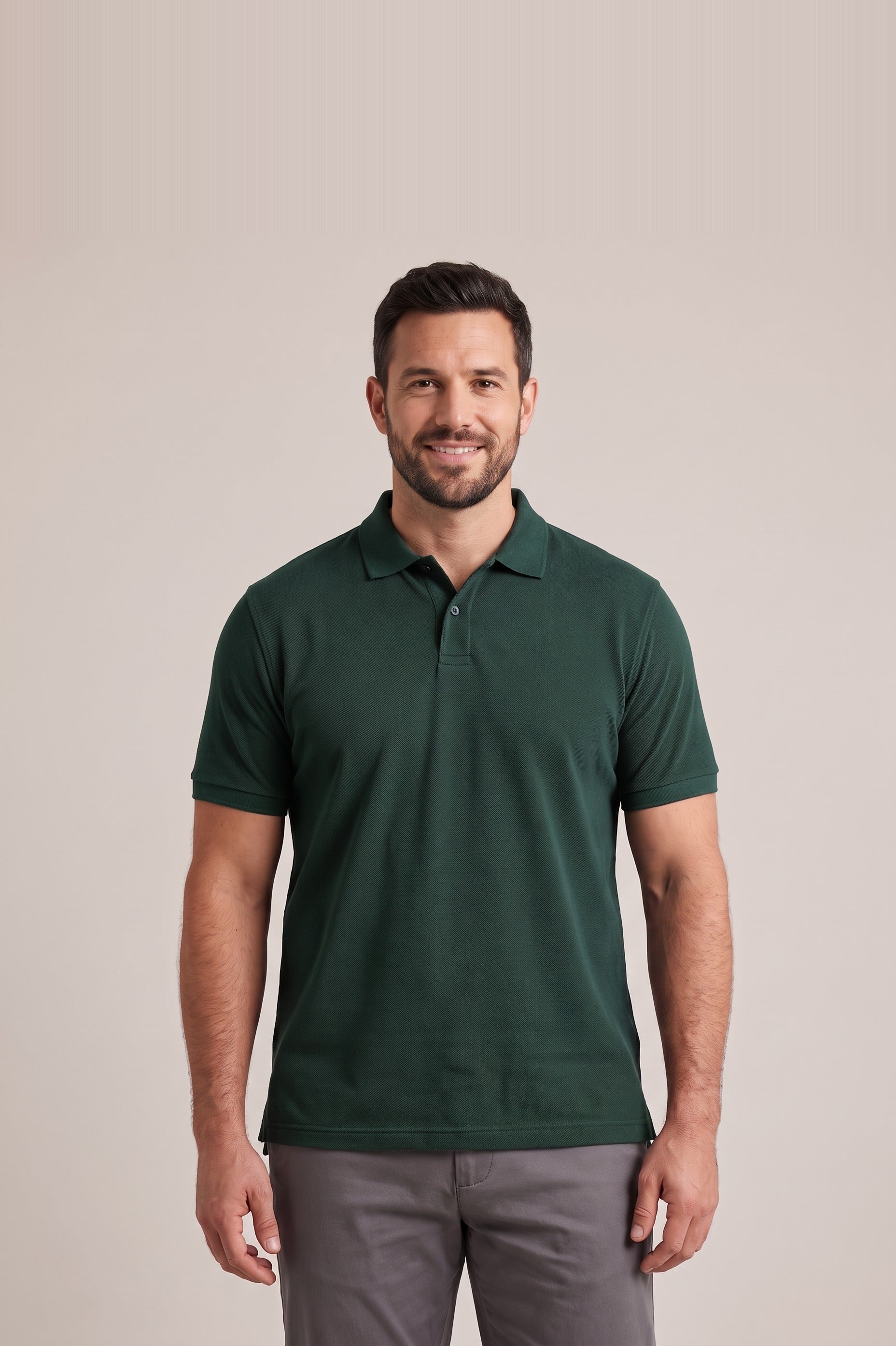 Clear Cut Polo Green cotton pique polo