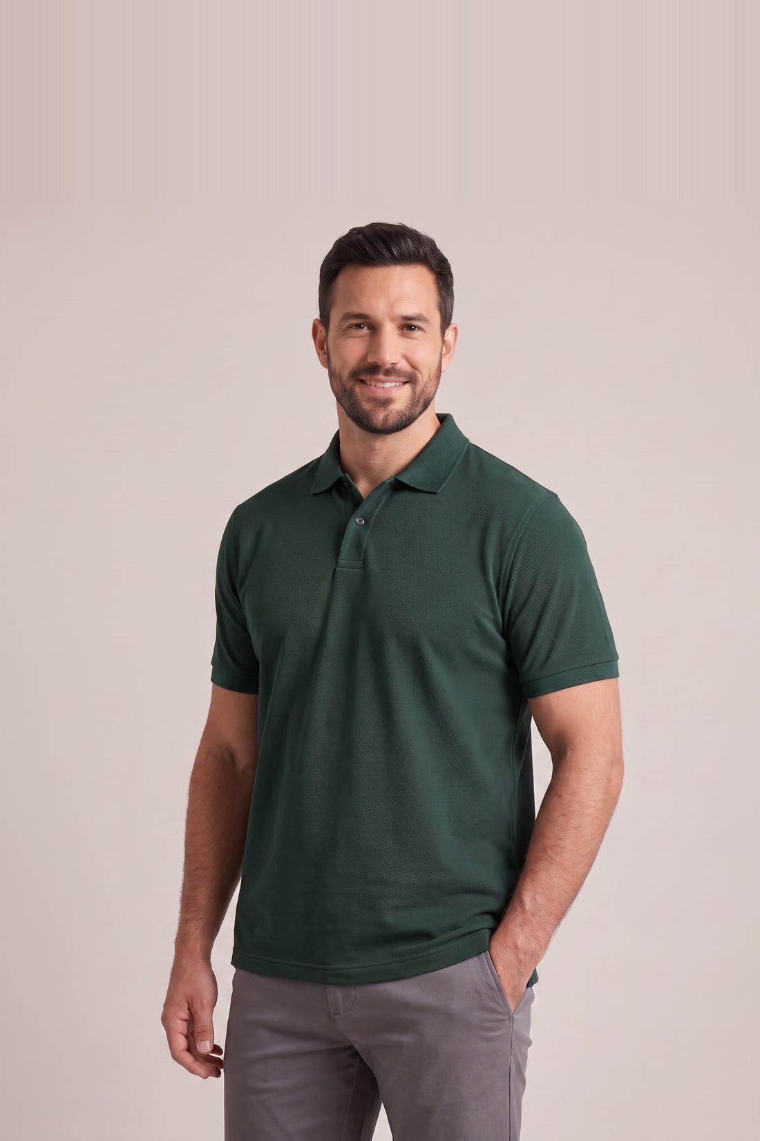 Clear Cut Polo Green cotton pique polo