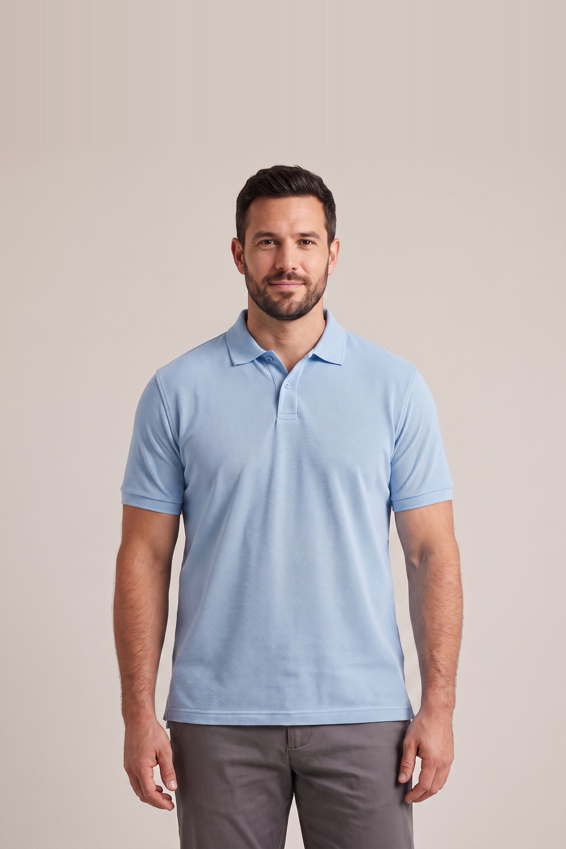 Clear Cut Polo Light Blue cotton pique polo