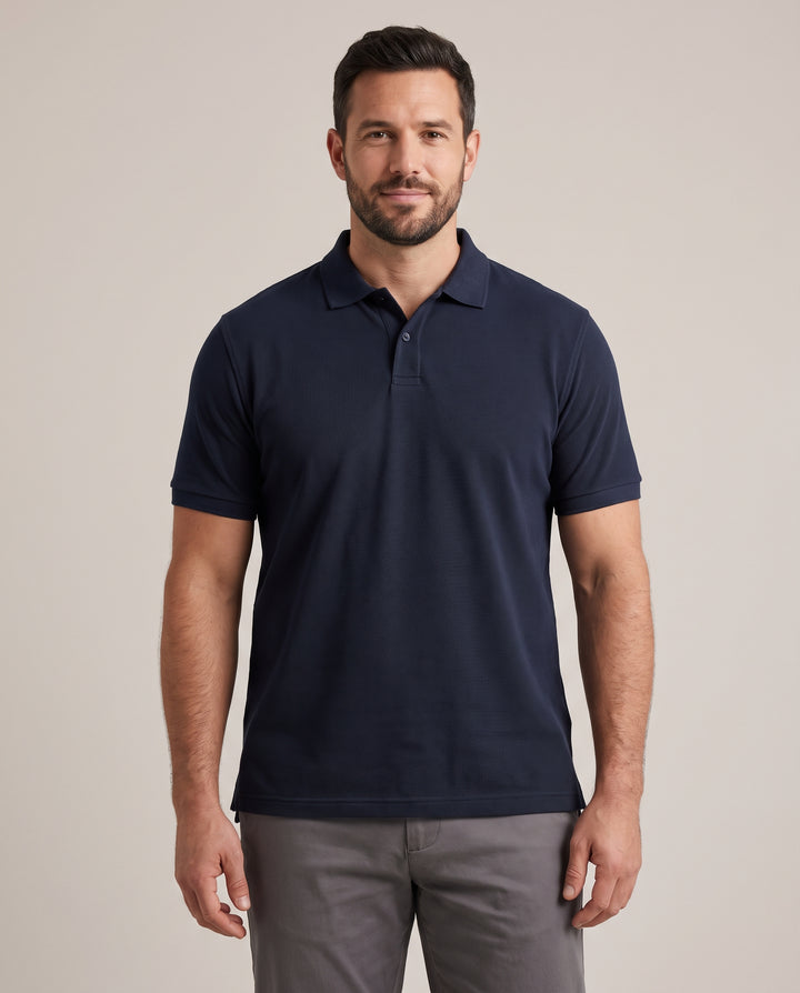 Clear Cut Polo Dark Navy cotton pique polo