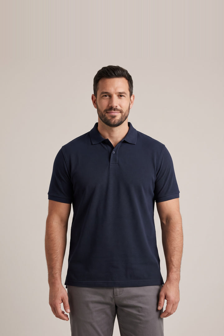 Clear Cut Polo Dark Navy cotton pique polo