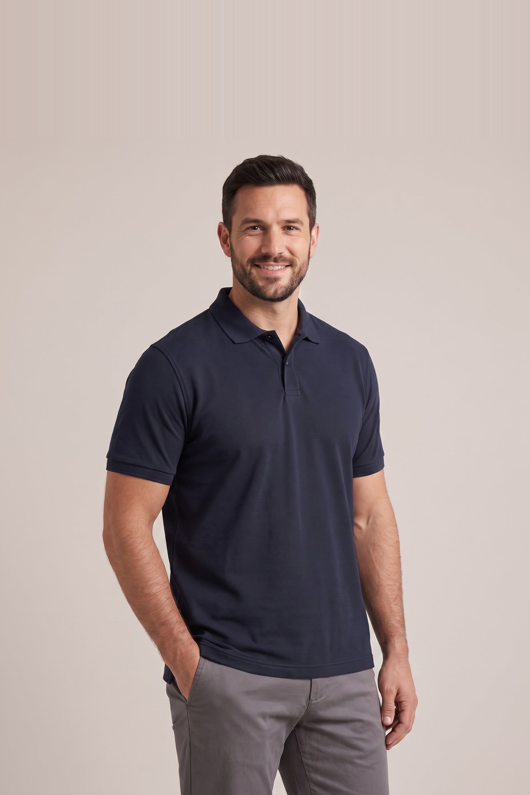 Clear Cut Polo Dark Navy cotton pique polo