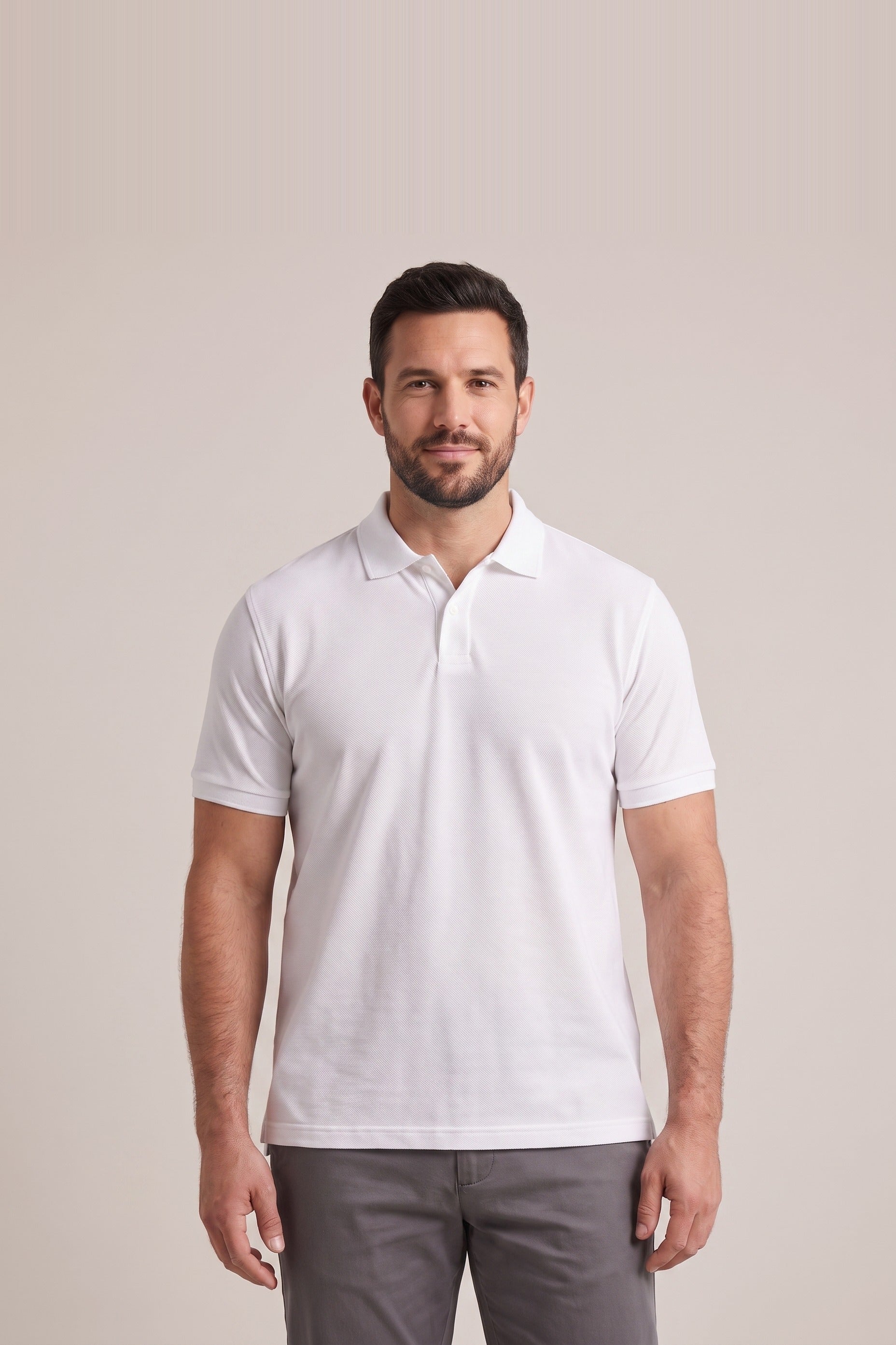 Clear Cut Polo White cotton pique polo