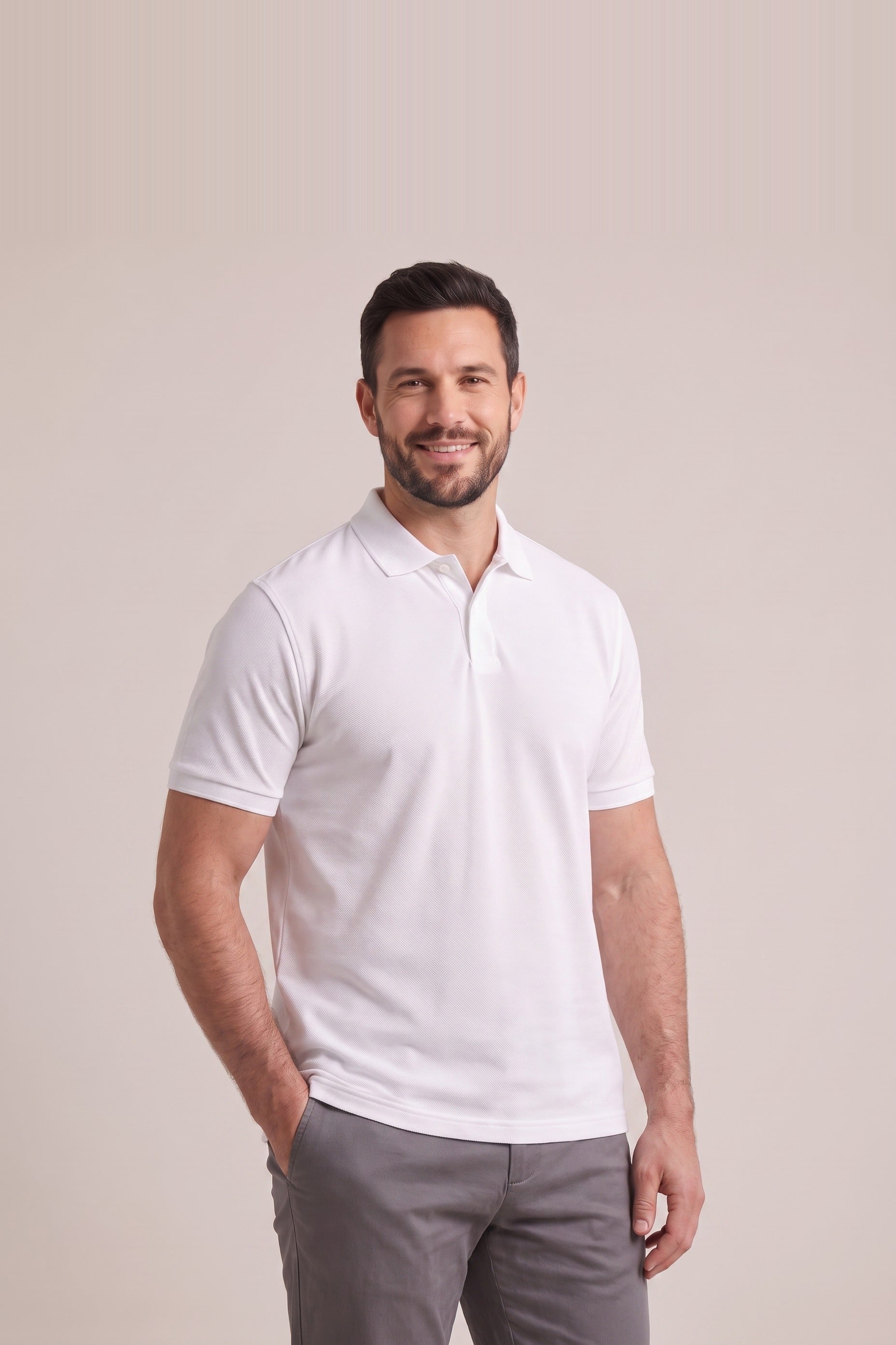 Clear Cut Polo White cotton pique polo