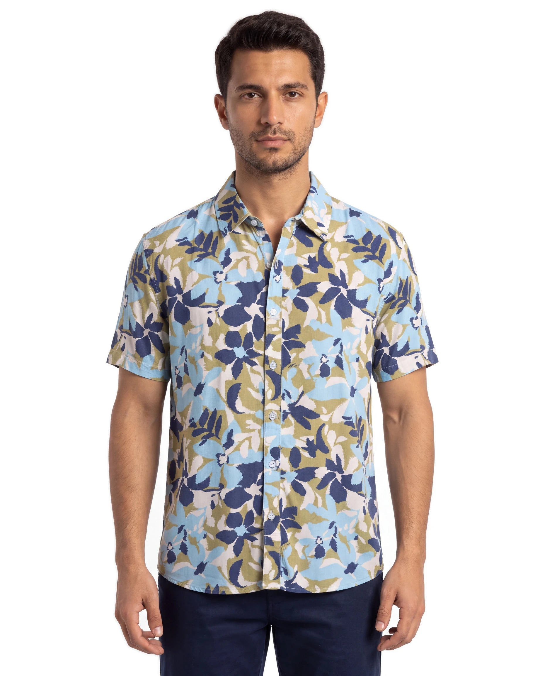 Frost Print Shirt - Blue, front