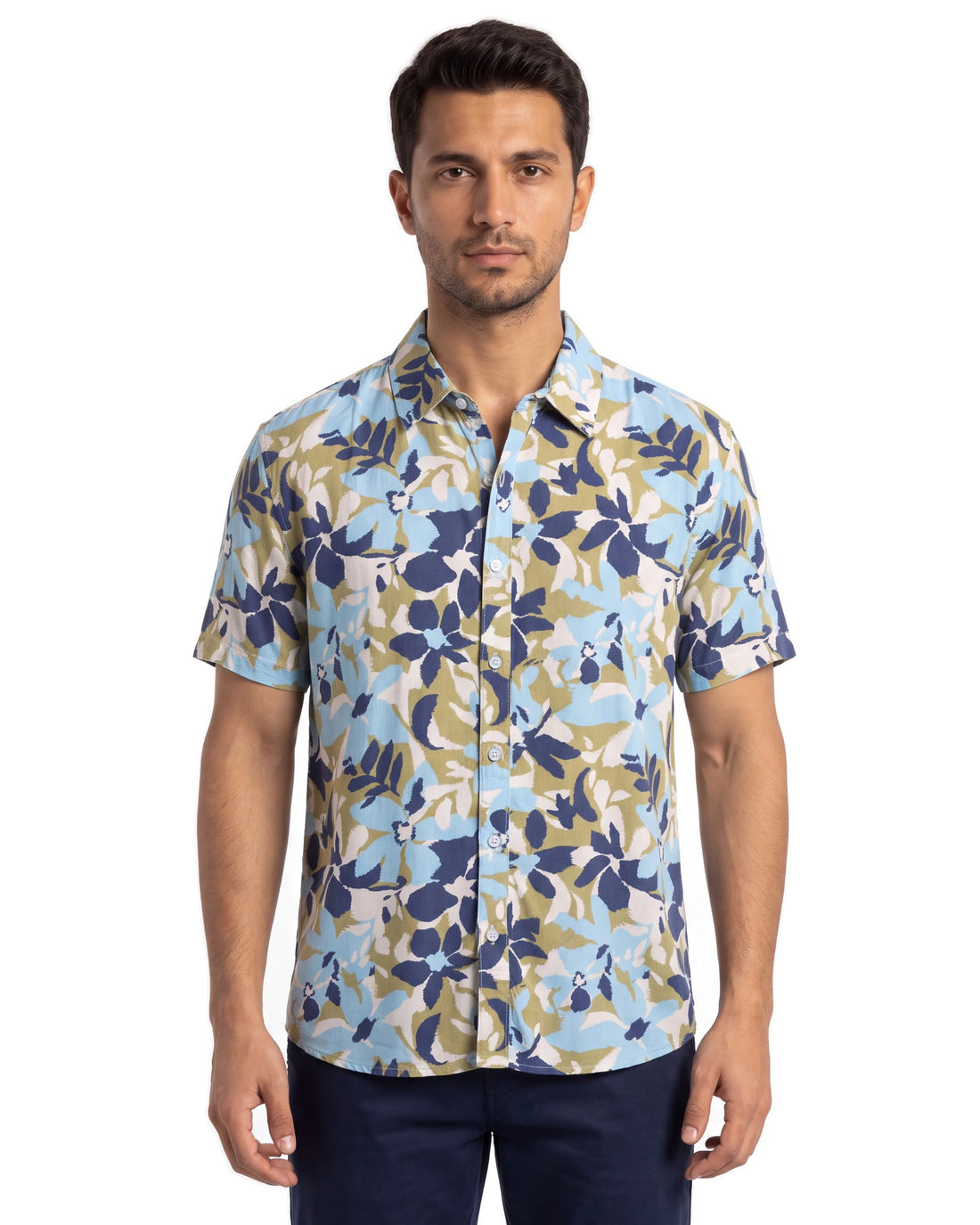 Frost Print Shirt - Blue, front
