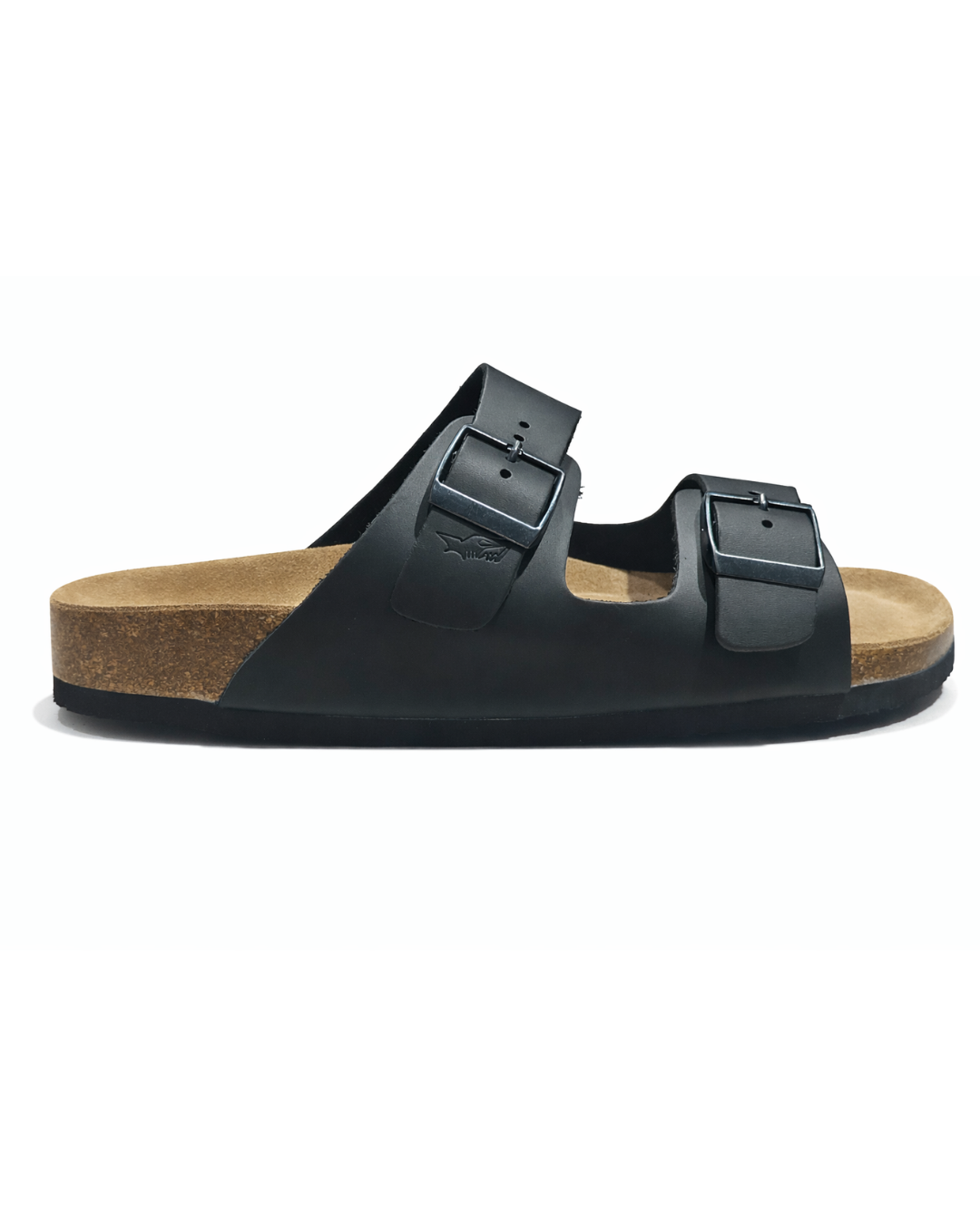 AMALFI SQUALO DOUBLE STRAP OILED LEATHER SANDAL 2.0 - BLACK