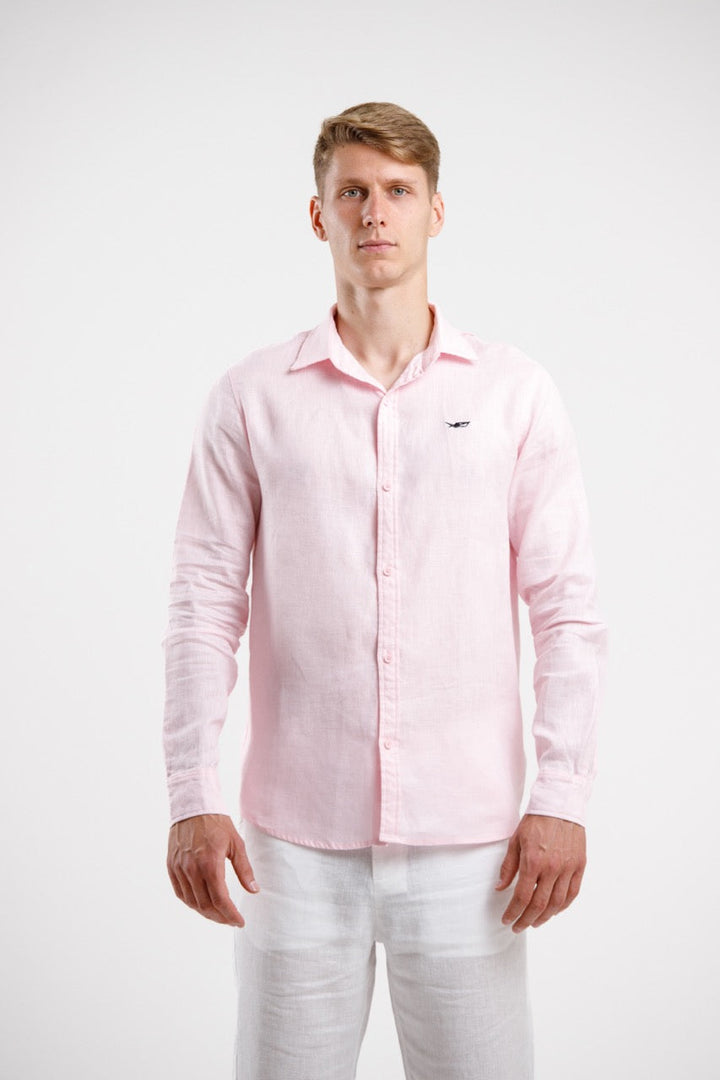 Linen Slim Fit Shirt – Pink