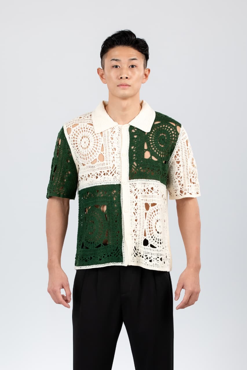 Mosaic Verde Knit Shirt
