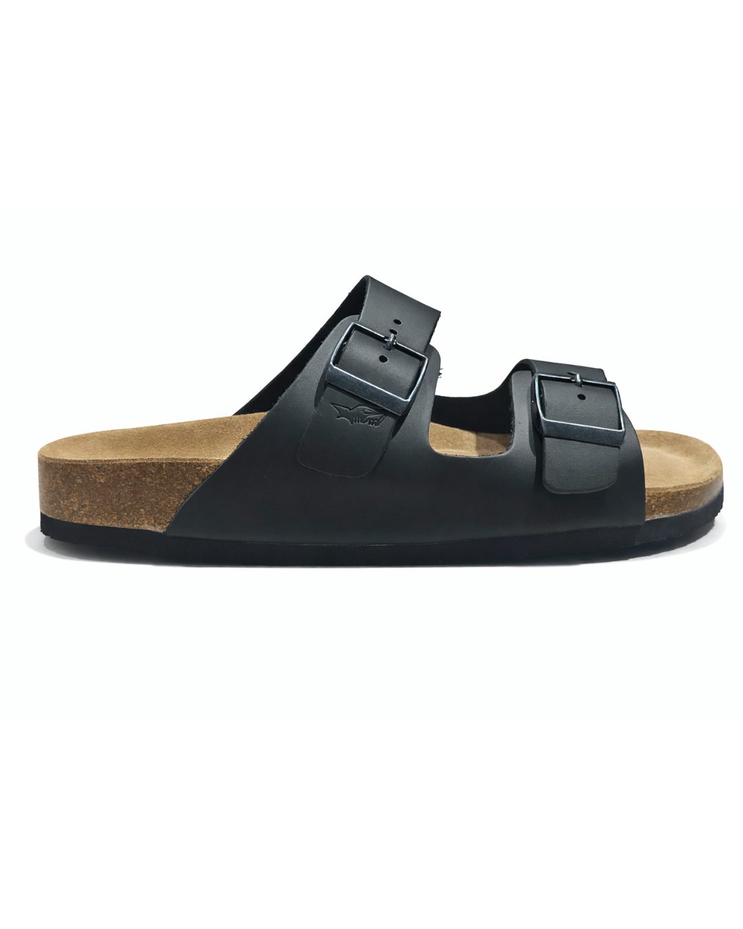 Amalfi Double Strap Oiled Leather Sandal - Black