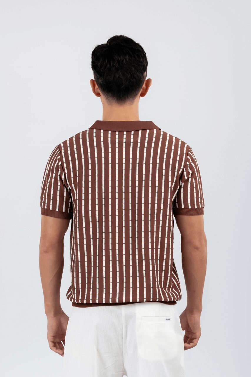 Striped Knit Polo