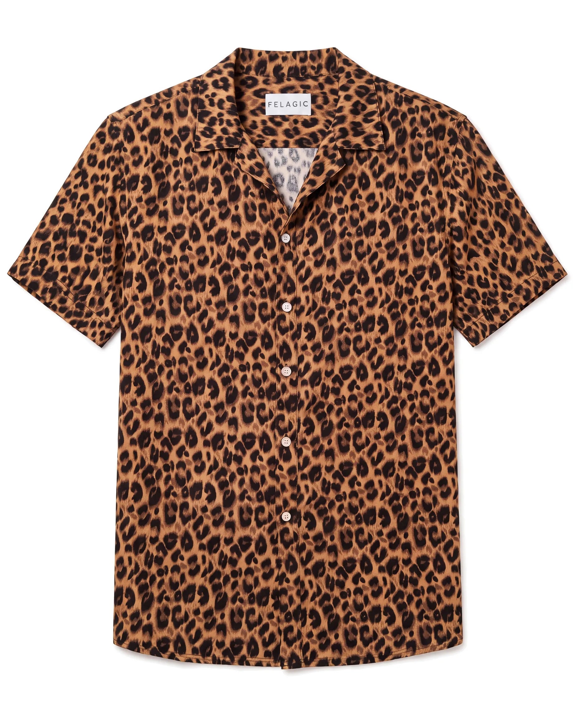 Panther Print Shirt - Brown, flat lay