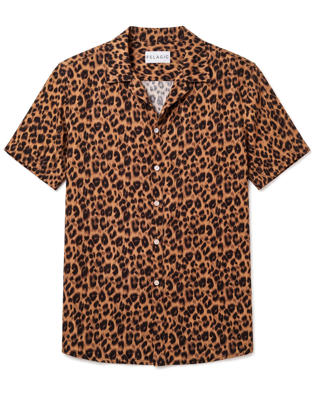 Panther Print Shirt - Brown, flat lay