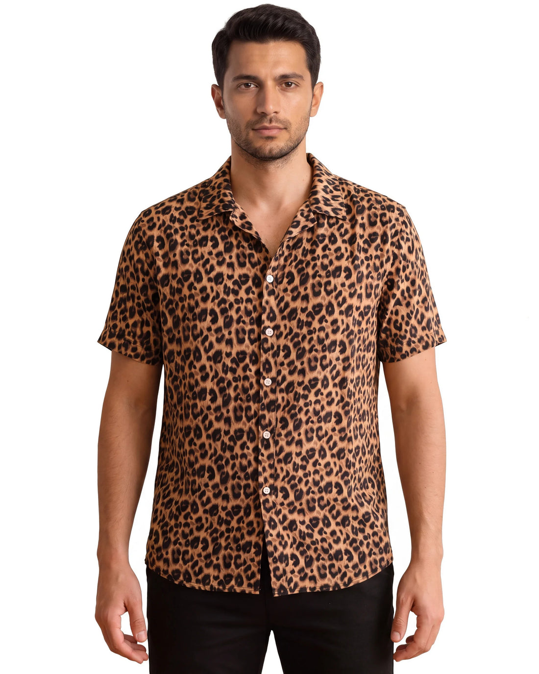 Panther Print Shirt - Brown, front