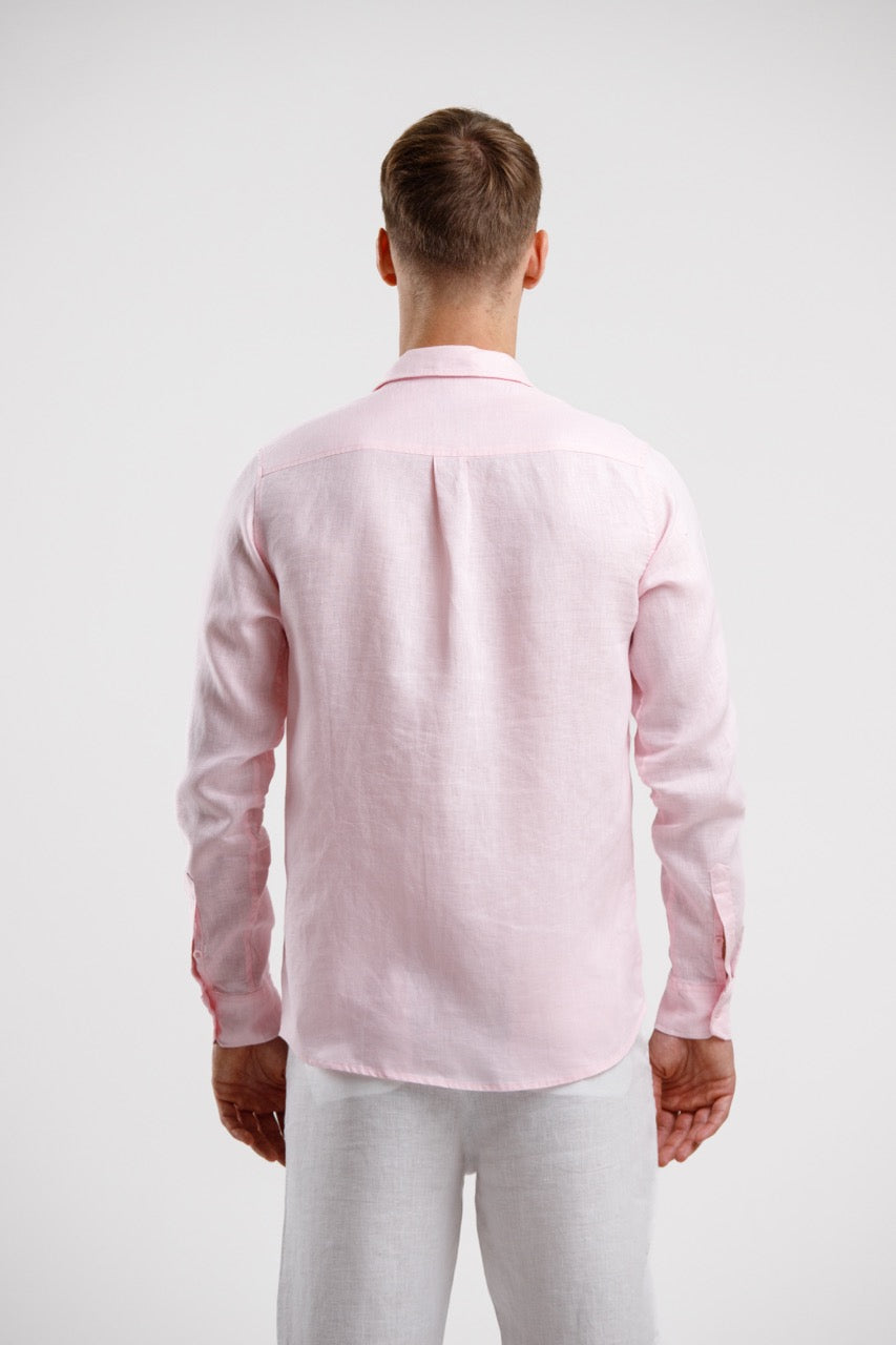 Linen Slim Fit Shirt – Pink