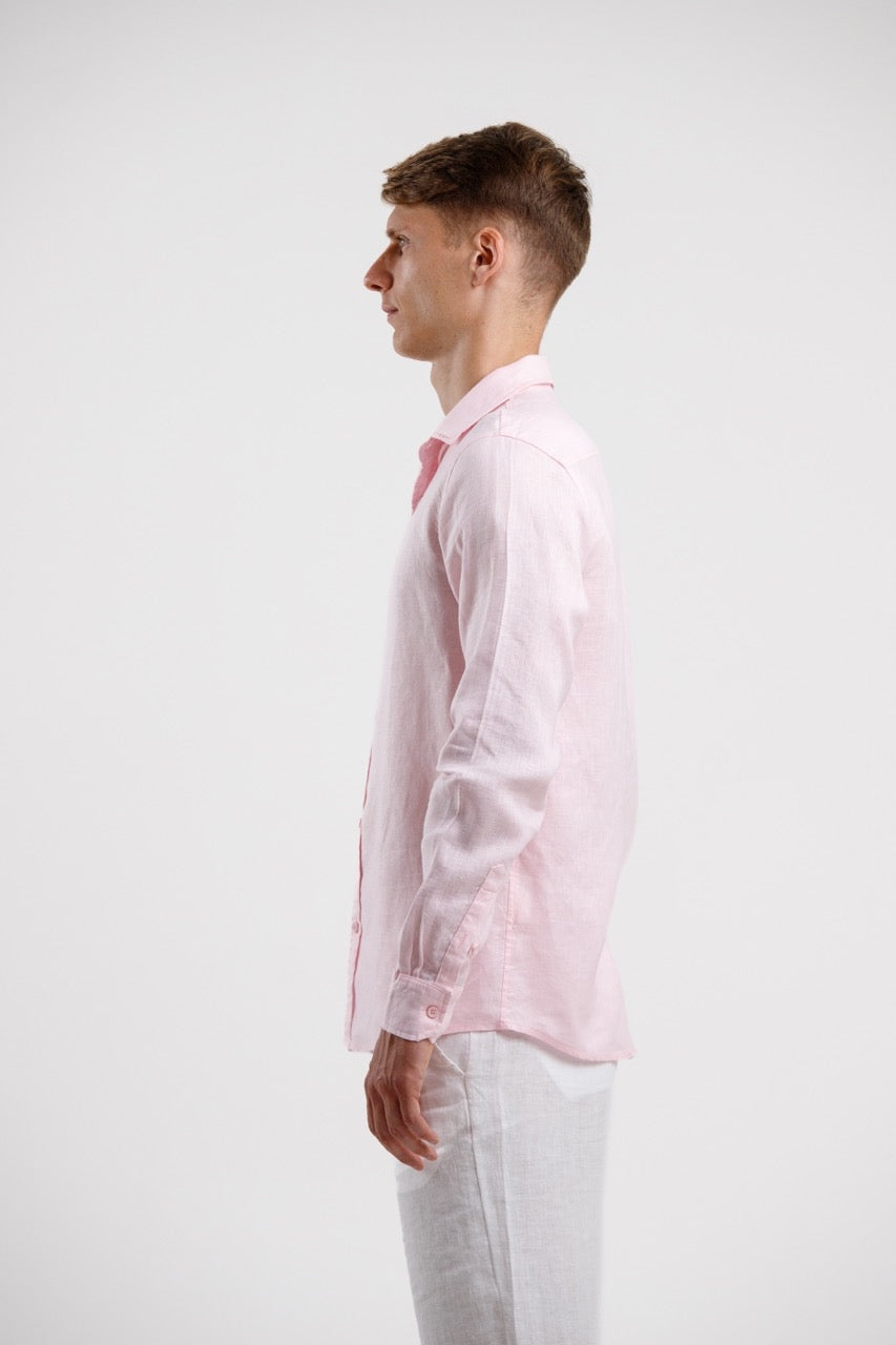 Linen Slim Fit Shirt – Pink