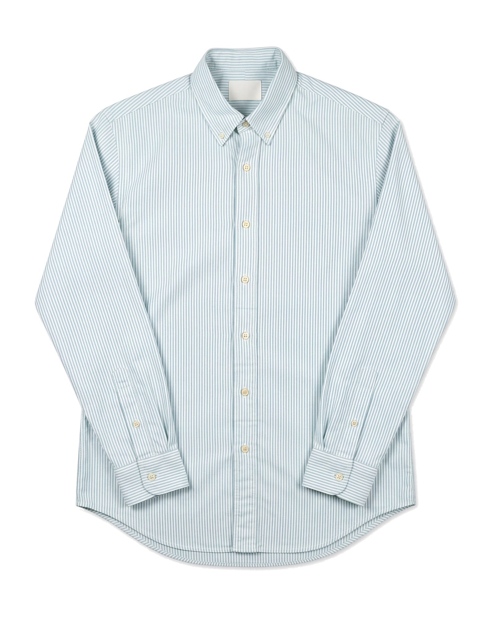 R/L Oxford Stripe Long Sleeve Shirt - Green, flat lay