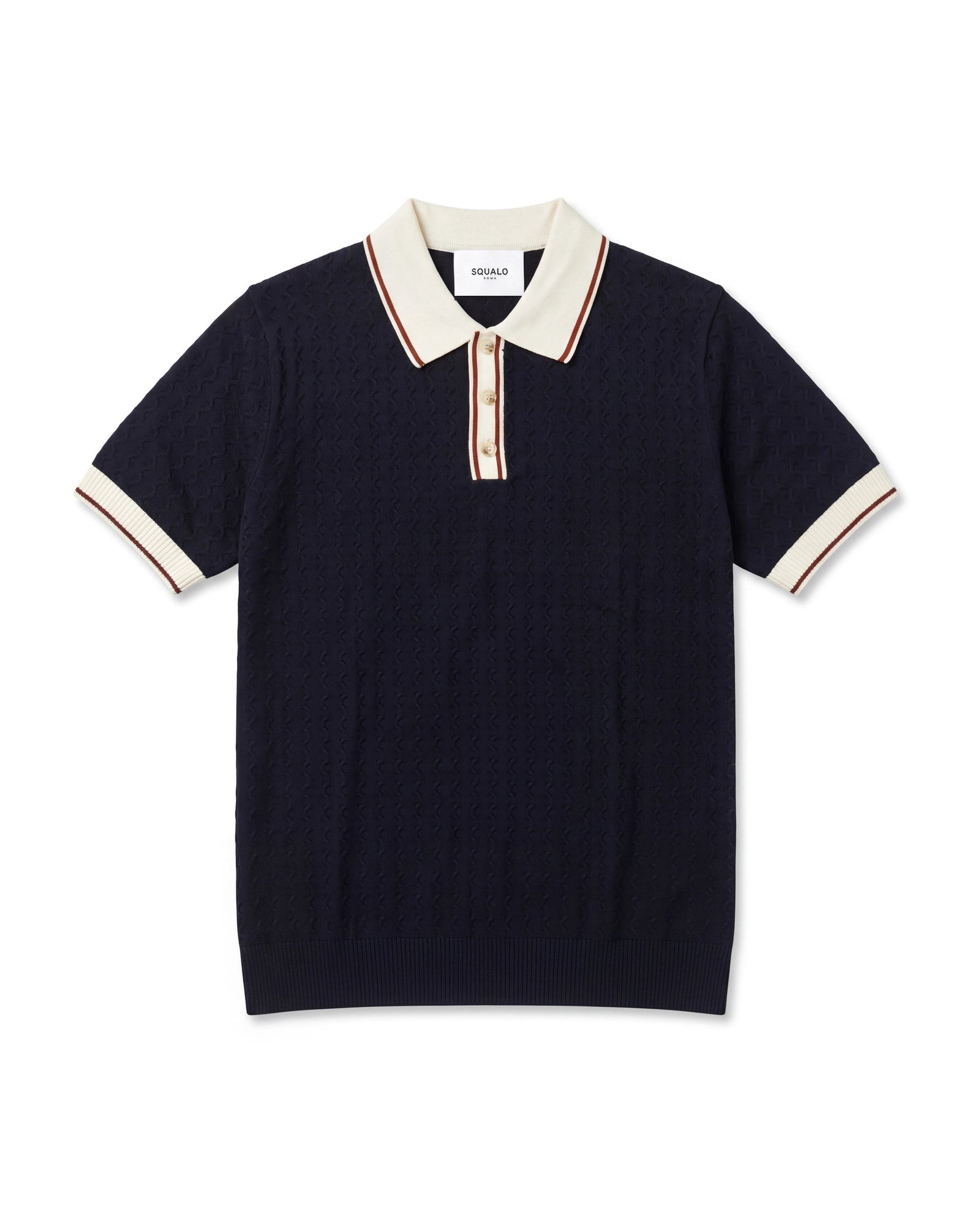 Regent Knit Polo - Black, flat lay